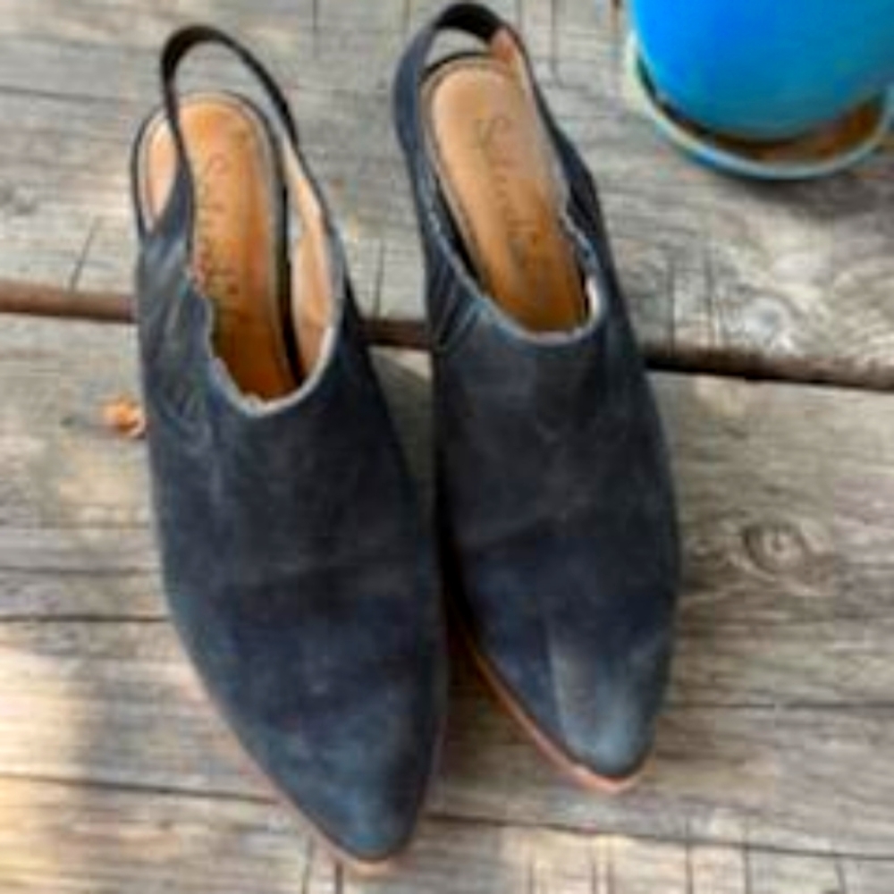 Black suede booties